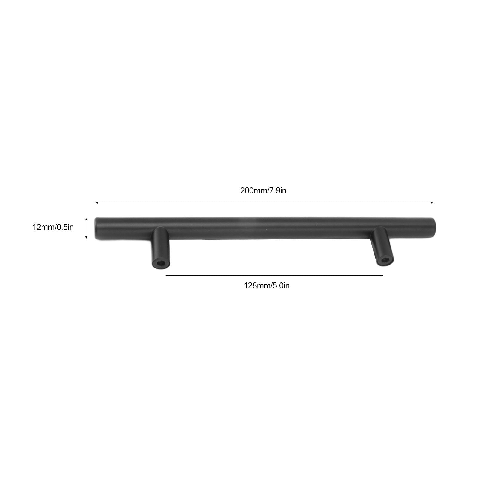 10PCS Cabinet Door T Handle Stainless Steel Modern Wardrobe Drawer Pull Handle for Bedroom Living Room Black V1294-YM0521-3114230038511