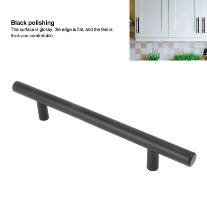10PCS Cabinet Door T Handle Stainless Steel Modern Wardrobe Drawer Pull Handle for Bedroom Living Room Black V1294-YM0521-3114230038511