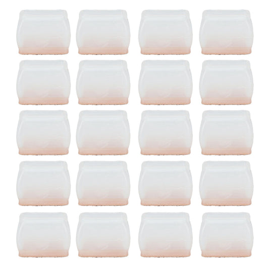 20Pcs Chair Leg Protector for Hardwood Floor Rubber Felt Furniture Pad Cover Non Scratches Noise Transparent V1294-YM0521-3114230039712