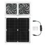 25W Solar Panel Fan Kit IPX65 Waterproof Low Noise Efficient Solar Powered Dual Fan for Chicken Coop Kennel V1294-YM0521-3114230040711