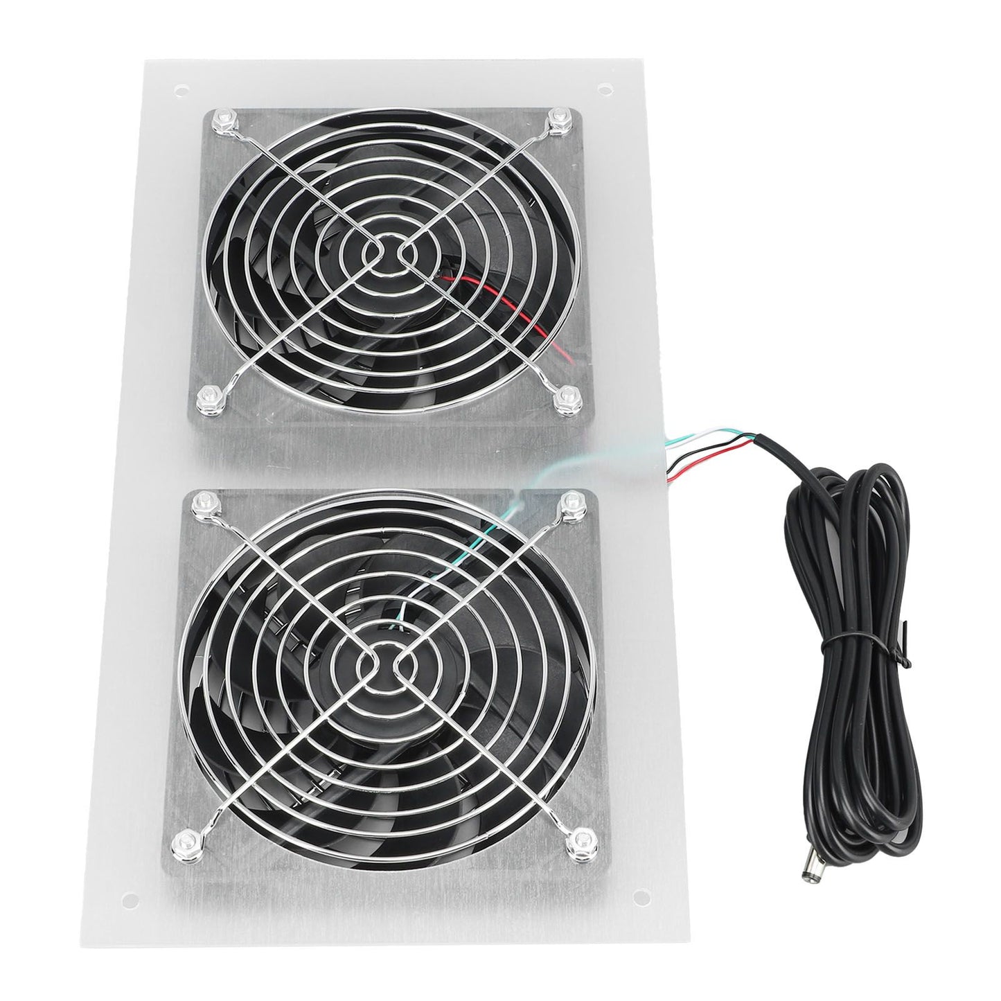 25W Solar Panel Fan Kit IPX65 Waterproof Low Noise Efficient Solar Powered Dual Fan for Chicken Coop Kennel V1294-YM0521-3114230040711