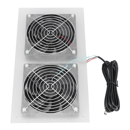 25W Solar Panel Fan Kit IPX65 Waterproof Low Noise Efficient Solar Powered Dual Fan for Chicken Coop Kennel V1294-YM0521-3114230040711