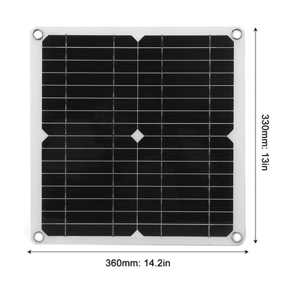 25W Solar Panel Fan Kit IPX65 Waterproof Low Noise Efficient Solar Powered Dual Fan for Chicken Coop Kennel V1294-YM0521-3114230040711