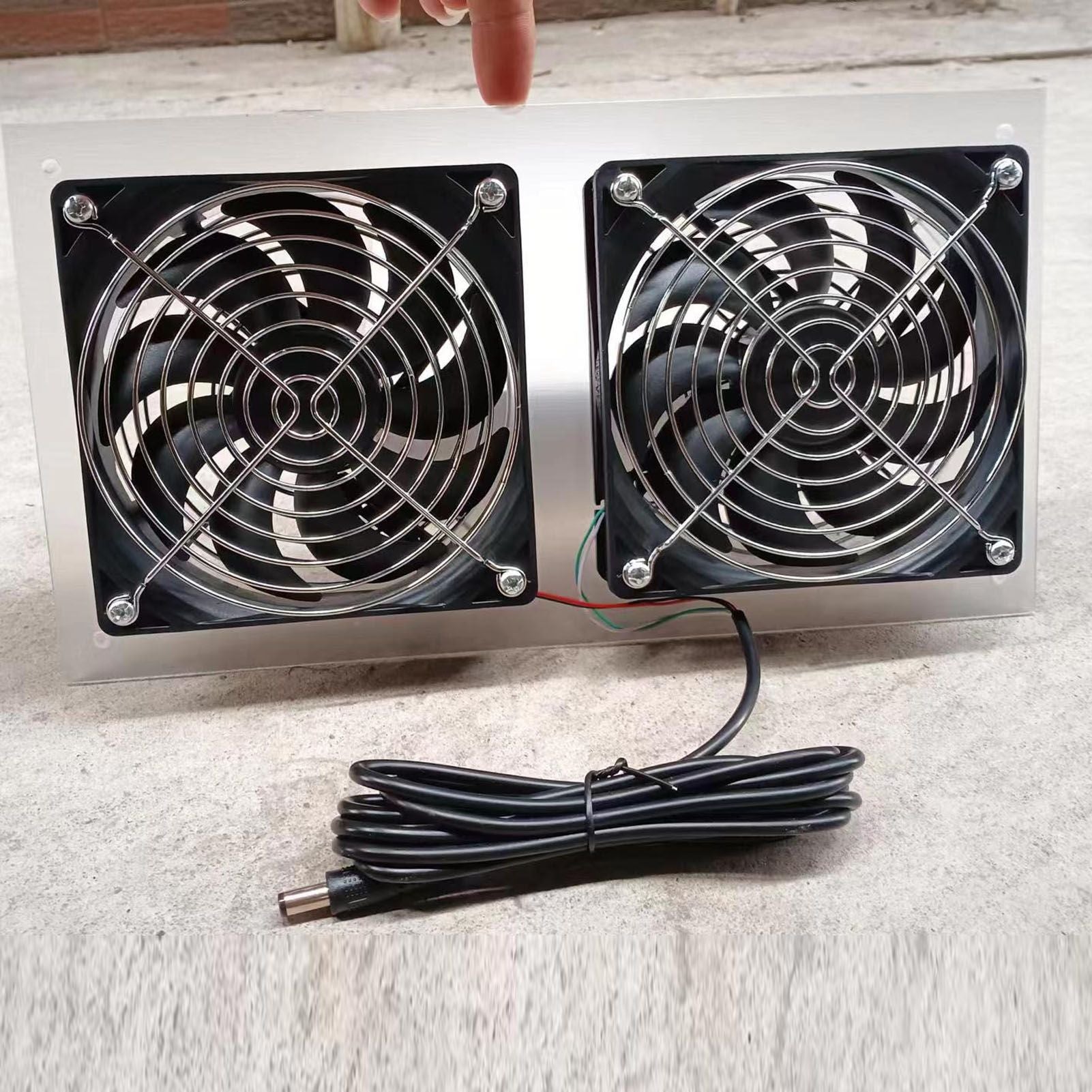 25W Solar Panel Fan Kit IPX65 Waterproof Low Noise Efficient Solar Powered Dual Fan for Chicken Coop Kennel V1294-YM0521-3114230040711