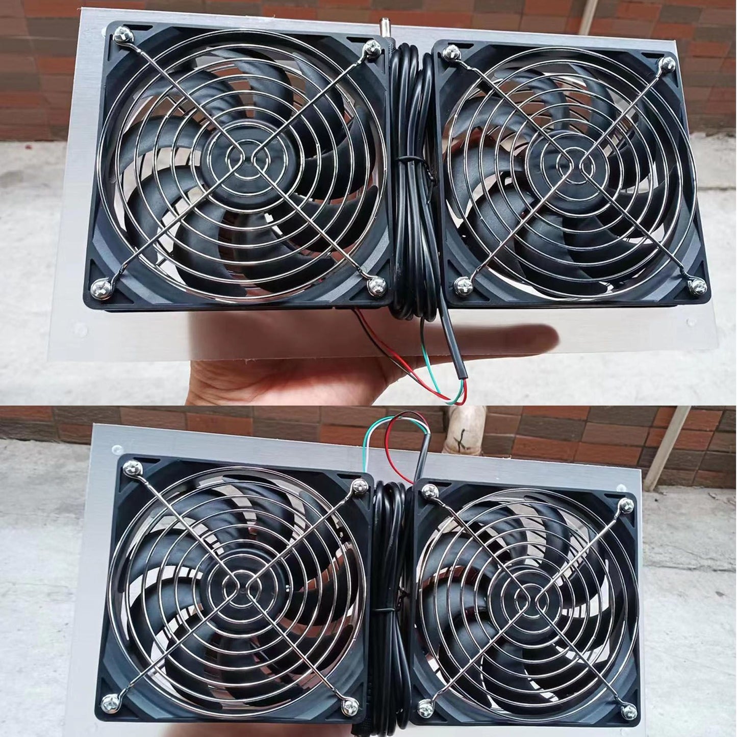 25W Solar Panel Fan Kit IPX65 Waterproof Low Noise Efficient Solar Powered Dual Fan for Chicken Coop Kennel V1294-YM0521-3114230040711