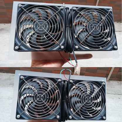 25W Solar Panel Fan Kit IPX65 Waterproof Low Noise Efficient Solar Powered Dual Fan for Chicken Coop Kennel V1294-YM0521-3114230040711