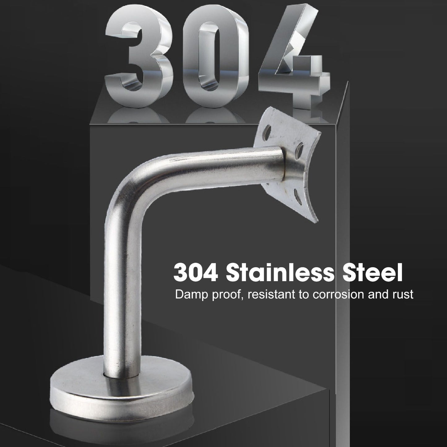 6 Pcs Wall Handrail Bracket 304 Stainless Steel Strong Bearing Stair Railing Support V1294-YM0521-3114230042511