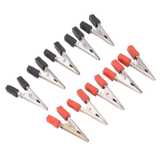 20 Pcs Crocodile Clip Red and Black 1cm Opening Electrical Test Clamp Stainless Steel Battery Cable Clips V1294-YM0521-3114230044211