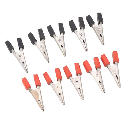 20 Pcs Crocodile Clip Red and Black 1cm Opening Electrical Test Clamp Stainless Steel Battery Cable Clips V1294-YM0521-3114230044211