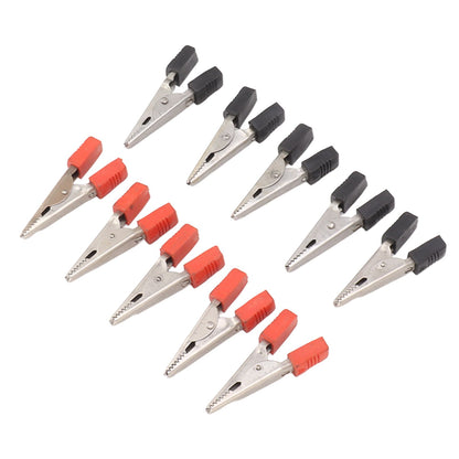 20 Pcs Crocodile Clip Red and Black 1cm Opening Electrical Test Clamp Stainless Steel Battery Cable Clips V1294-YM0521-3114230044211