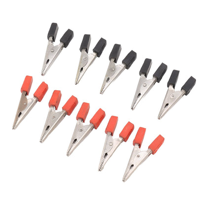 20 Pcs Crocodile Clip Red and Black 1cm Opening Electrical Test Clamp Stainless Steel Battery Cable Clips V1294-YM0521-3114230044211