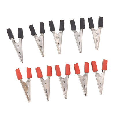 20 Pcs Crocodile Clip Red and Black 1cm Opening Electrical Test Clamp Stainless Steel Battery Cable Clips V1294-YM0521-3114230044211