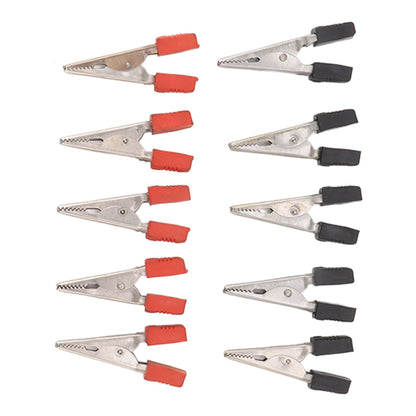 20 Pcs Crocodile Clip Red and Black 1cm Opening Electrical Test Clamp Stainless Steel Battery Cable Clips V1294-YM0521-3114230044211