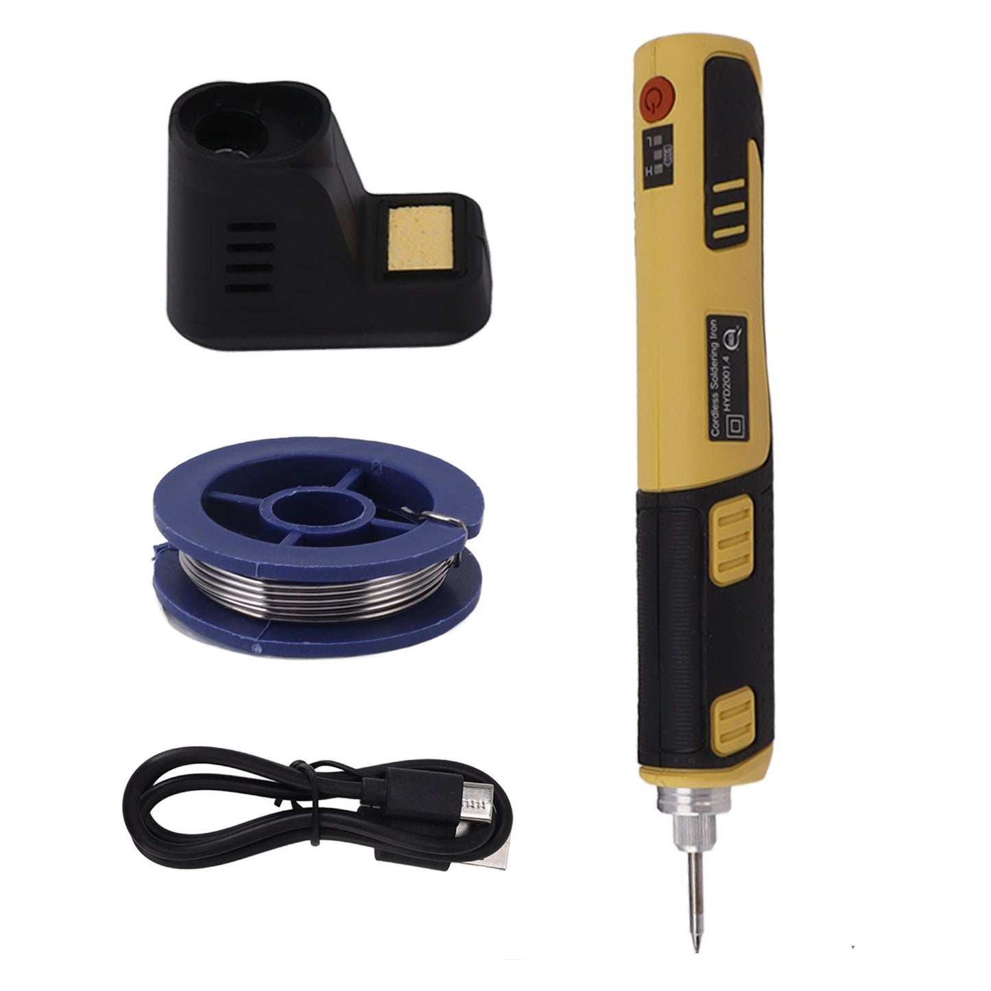 Portable Cordless Soldering Iron Kit Cordless Soldering Iron with Rechargeable Lithium Ion Battery Yellow V1294-YM0521-3114230047911