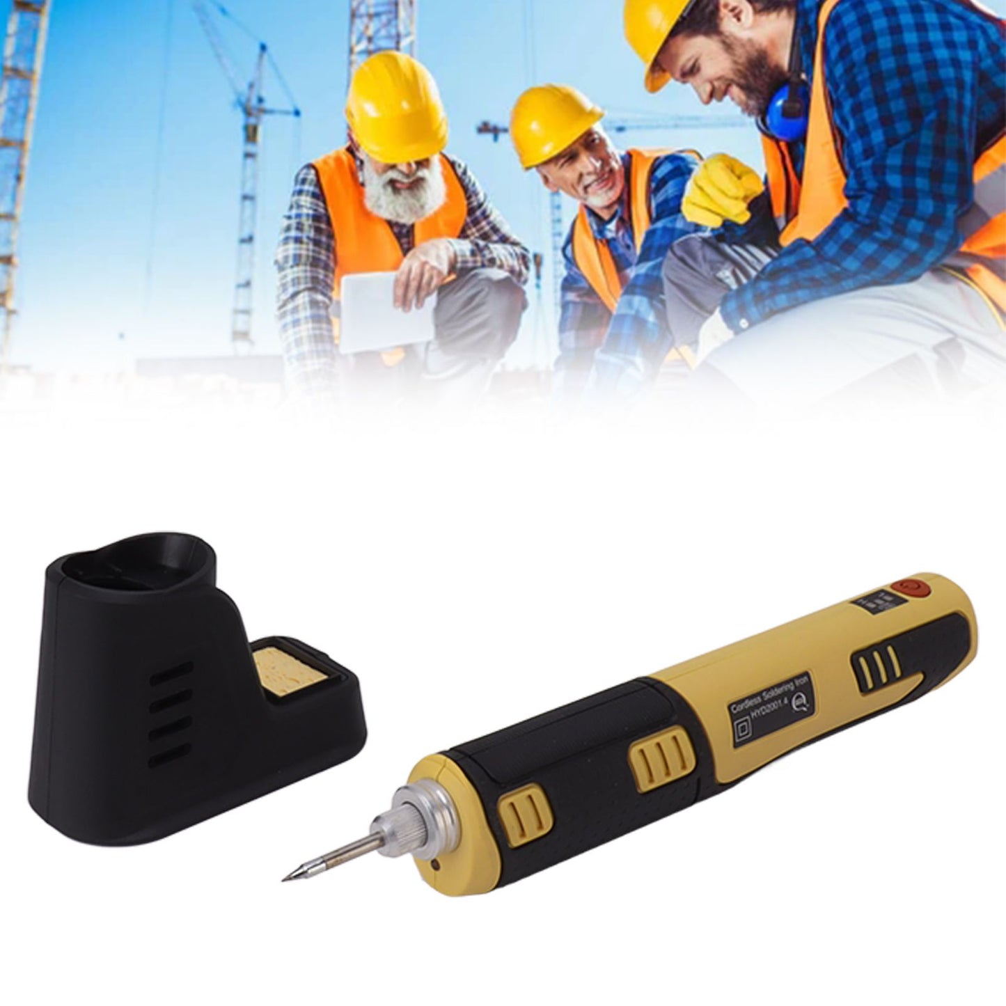 Portable Cordless Soldering Iron Kit Cordless Soldering Iron with Rechargeable Lithium Ion Battery Yellow V1294-YM0521-3114230047911