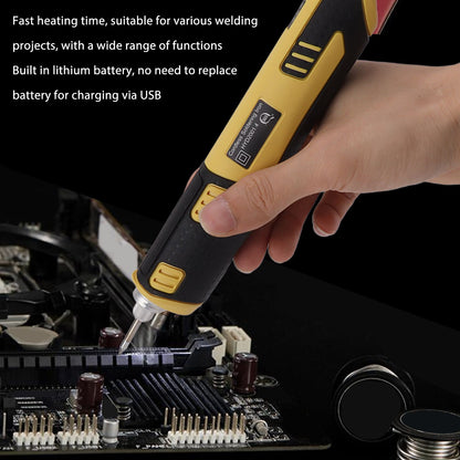 Portable Cordless Soldering Iron Kit Cordless Soldering Iron with Rechargeable Lithium Ion Battery Yellow V1294-YM0521-3114230047911