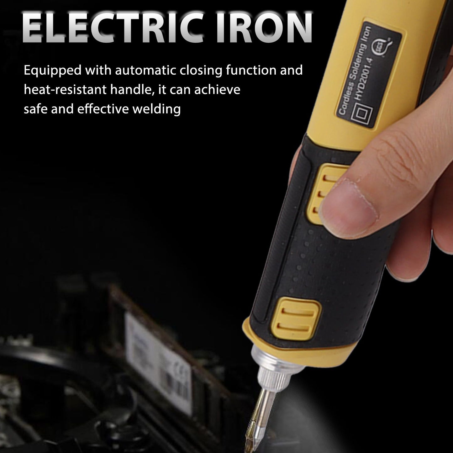 Portable Cordless Soldering Iron Kit Cordless Soldering Iron with Rechargeable Lithium Ion Battery Yellow V1294-YM0521-3114230047911