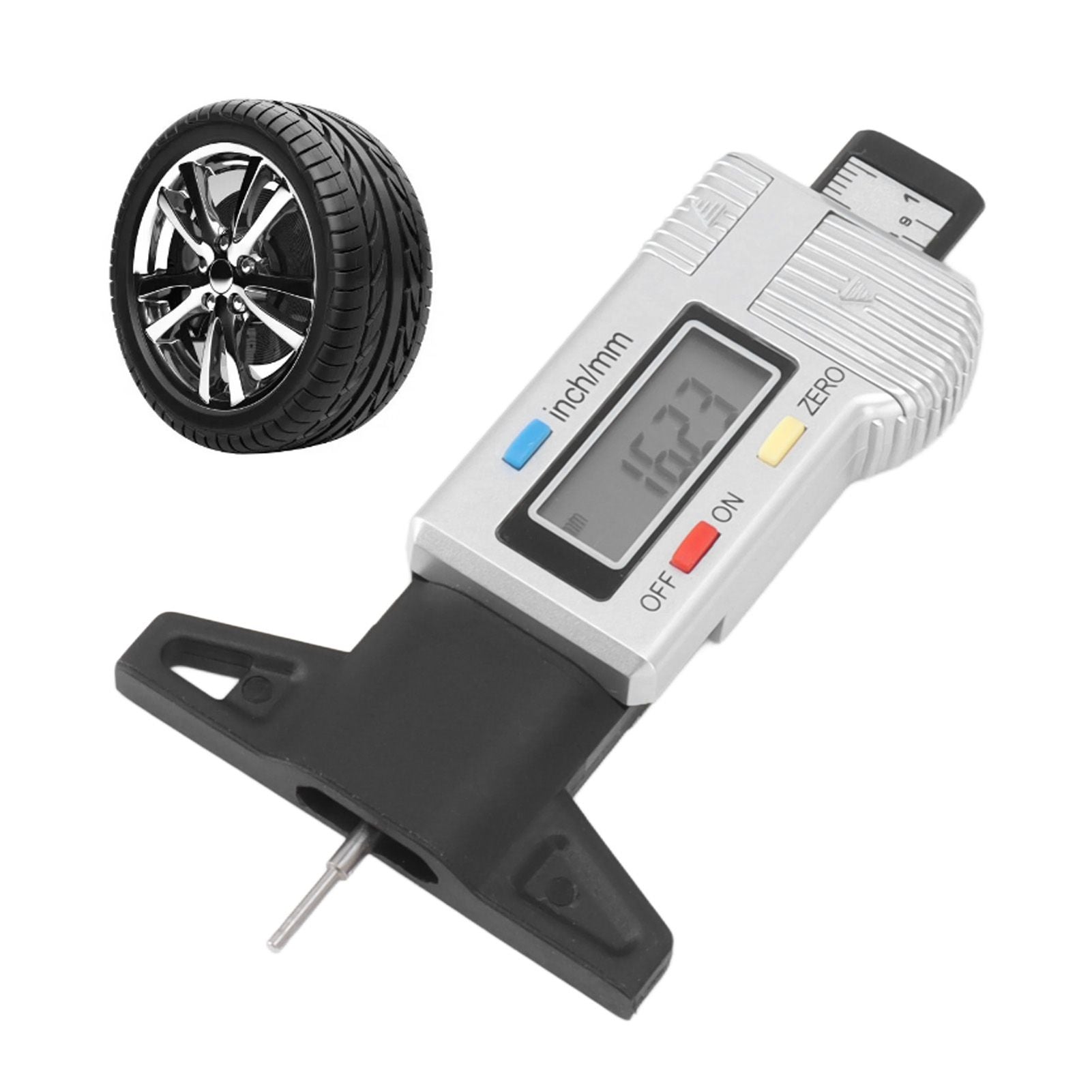 Digital Tire Tread Depth Gauge Tire Tread Depth Measuring Tool 0-25.4mm Range Accurate Reading V1294-YM0521-3114230048711