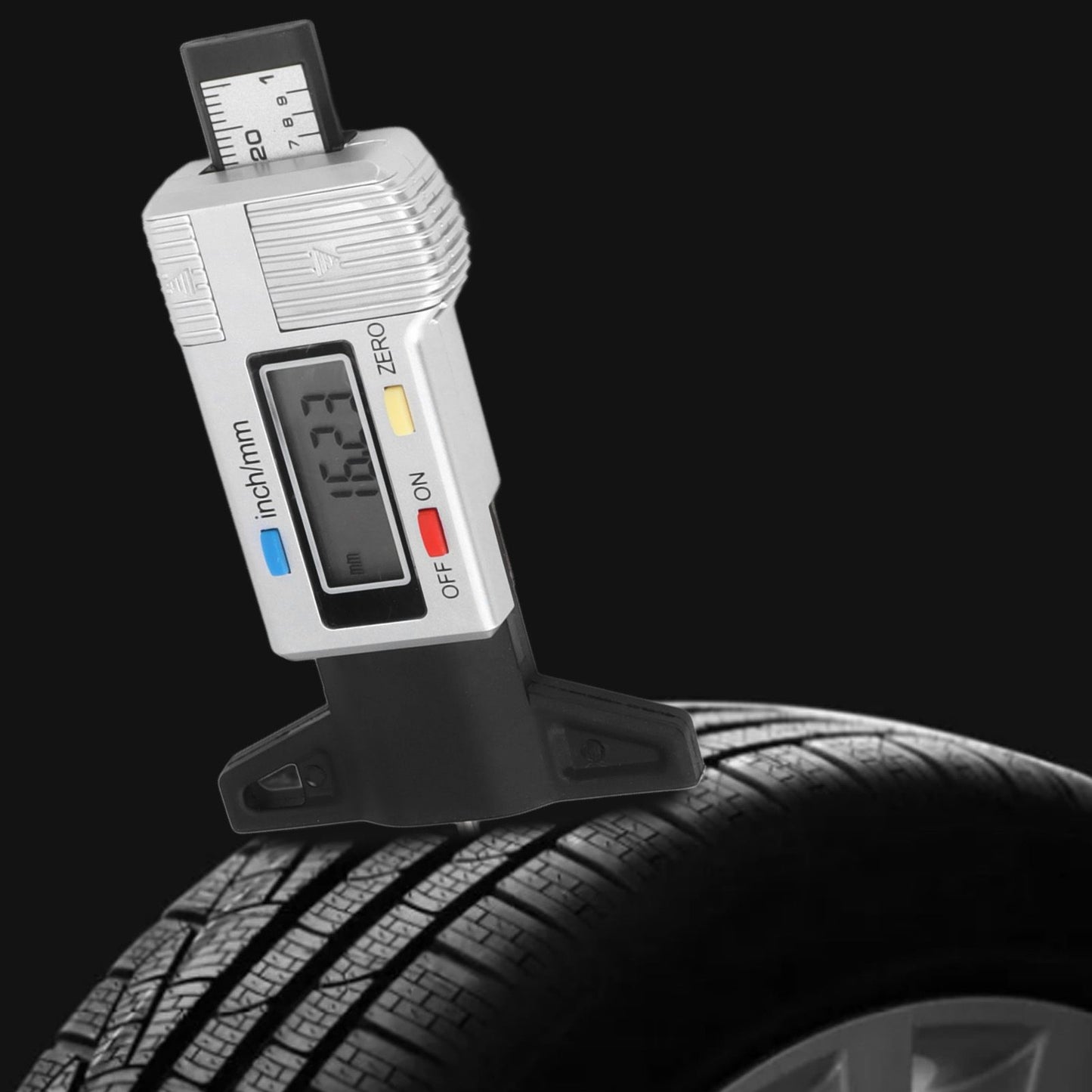 Digital Tire Tread Depth Gauge Tire Tread Depth Measuring Tool 0-25.4mm Range Accurate Reading V1294-YM0521-3114230048711