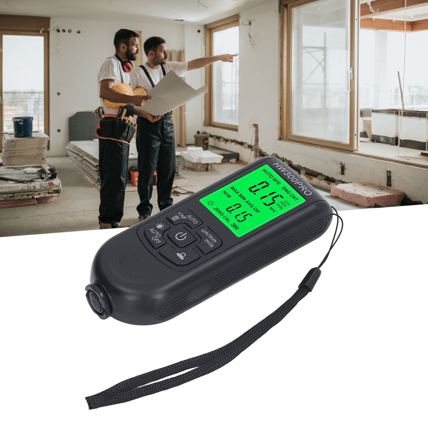 Coating Thickness Gauge High Accuracy Paint Depth Gauge Meter Antislip Thickness Meter Gauge Black V1294-YM0521-3114230051212