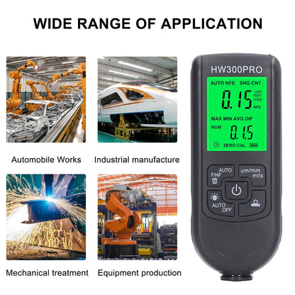 Coating Thickness Gauge High Accuracy Paint Depth Gauge Meter Antislip Thickness Meter Gauge Black V1294-YM0521-3114230051212