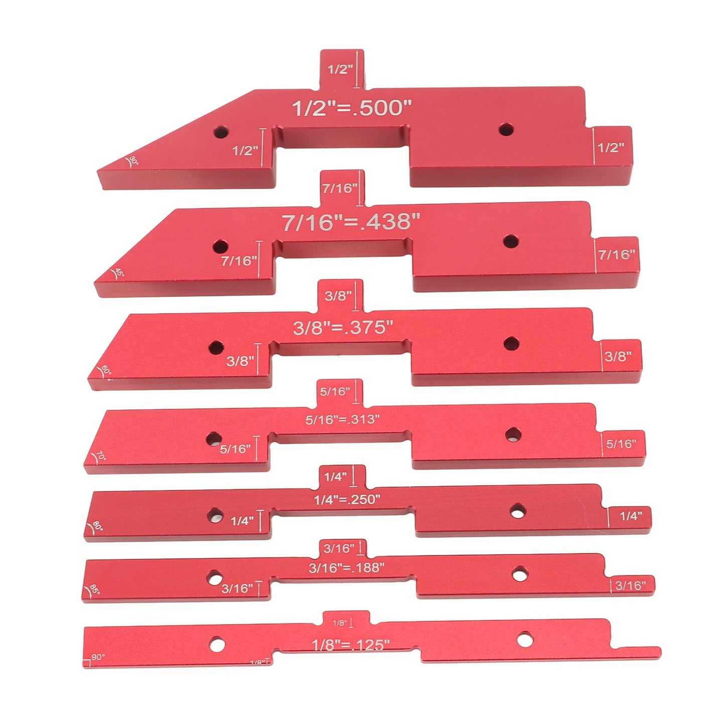 Router Table Setup Bars 7pcs Aluminum Setup Blocks Height Gauge Set for Router Table Saw Accessories Angle V1294-YM0521-3114230054511