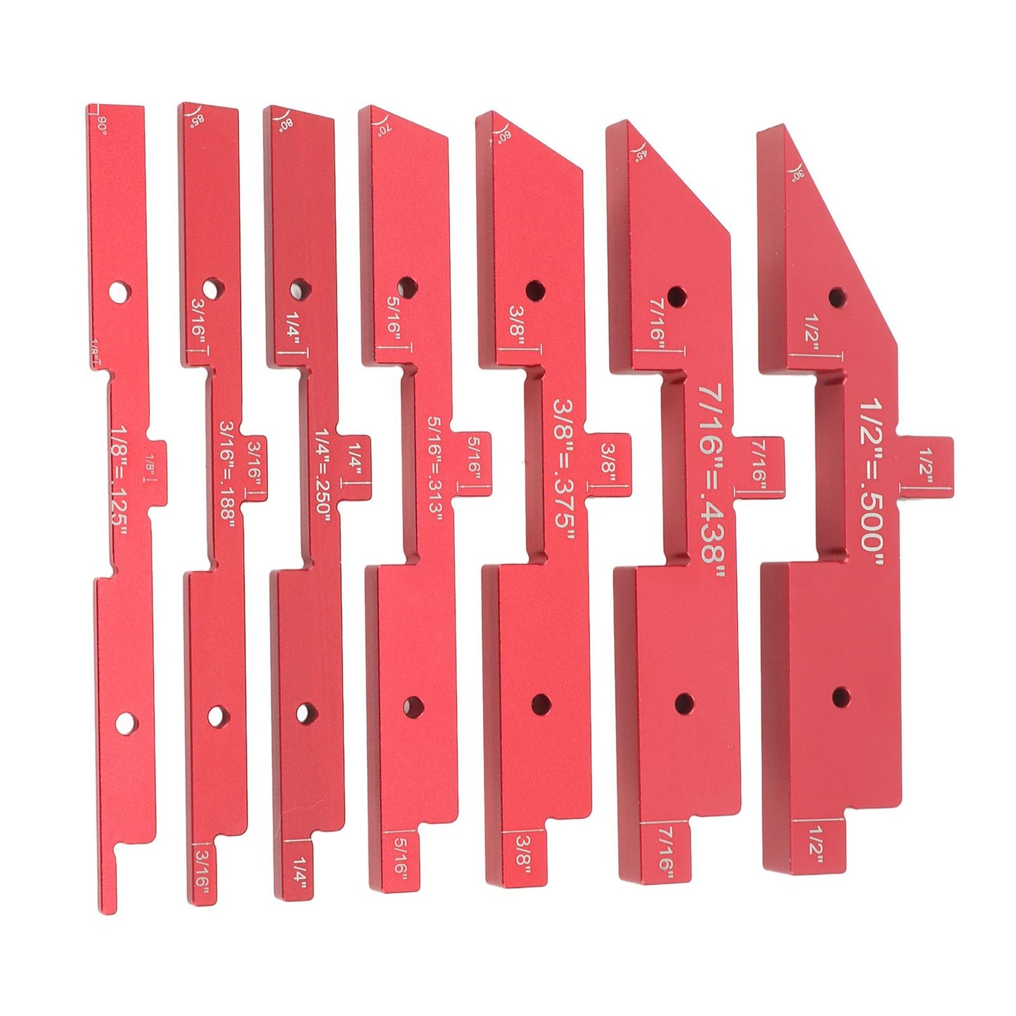 Router Table Setup Bars 7pcs Aluminum Setup Blocks Height Gauge Set for Router Table Saw Accessories Angle V1294-YM0521-3114230054511