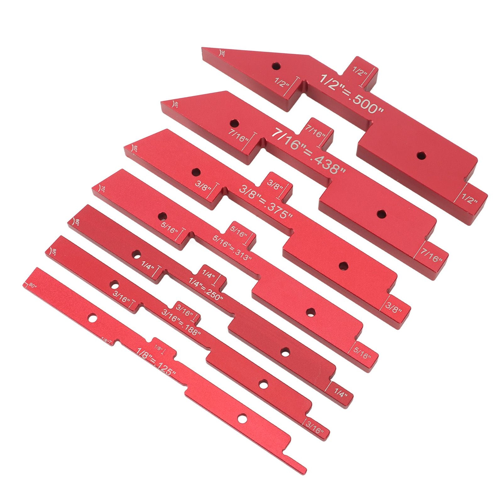 Router Table Setup Bars 7pcs Aluminum Setup Blocks Height Gauge Set for Router Table Saw Accessories Angle V1294-YM0521-3114230054511