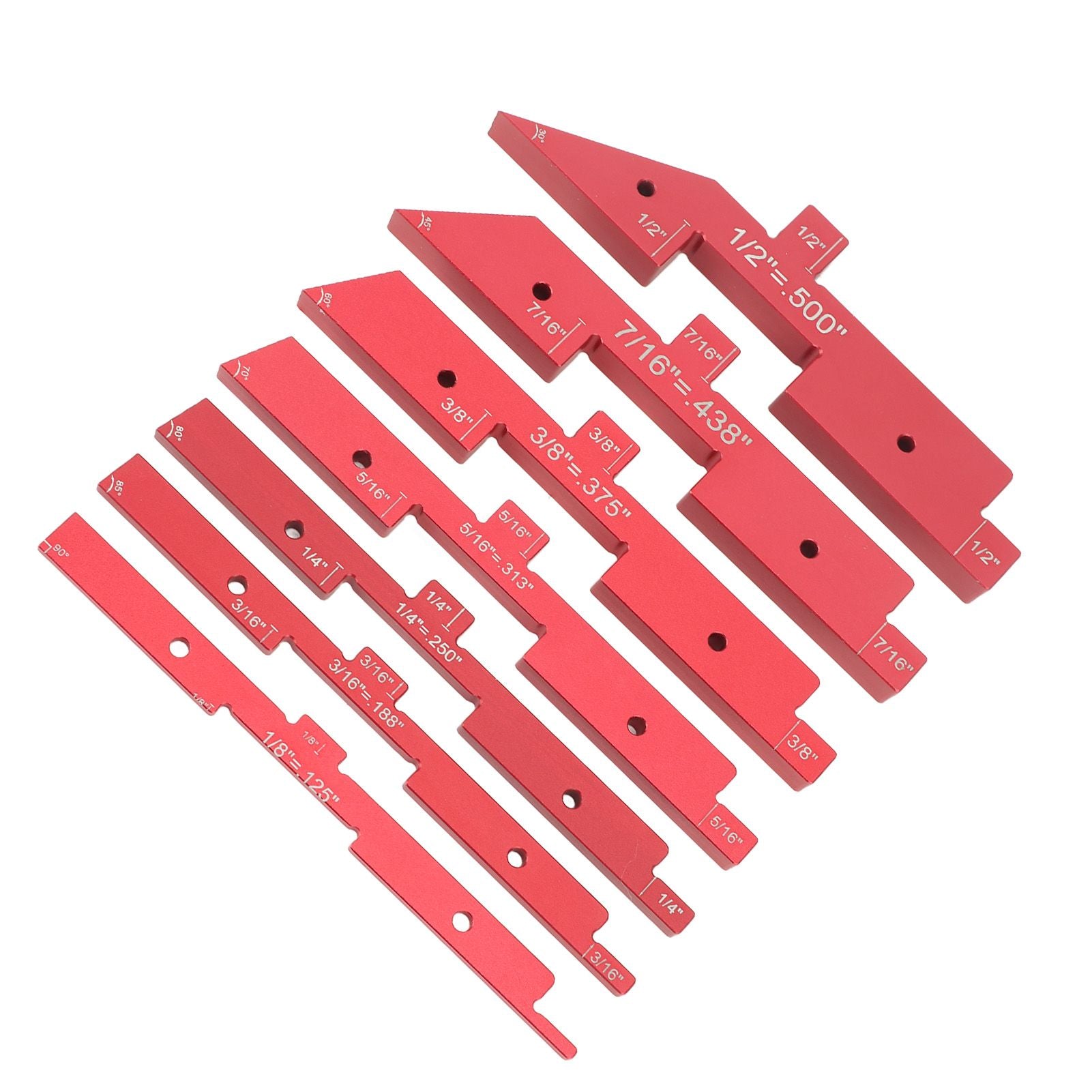 Router Table Setup Bars 7pcs Aluminum Setup Blocks Height Gauge Set for Router Table Saw Accessories Angle V1294-YM0521-3114230054511