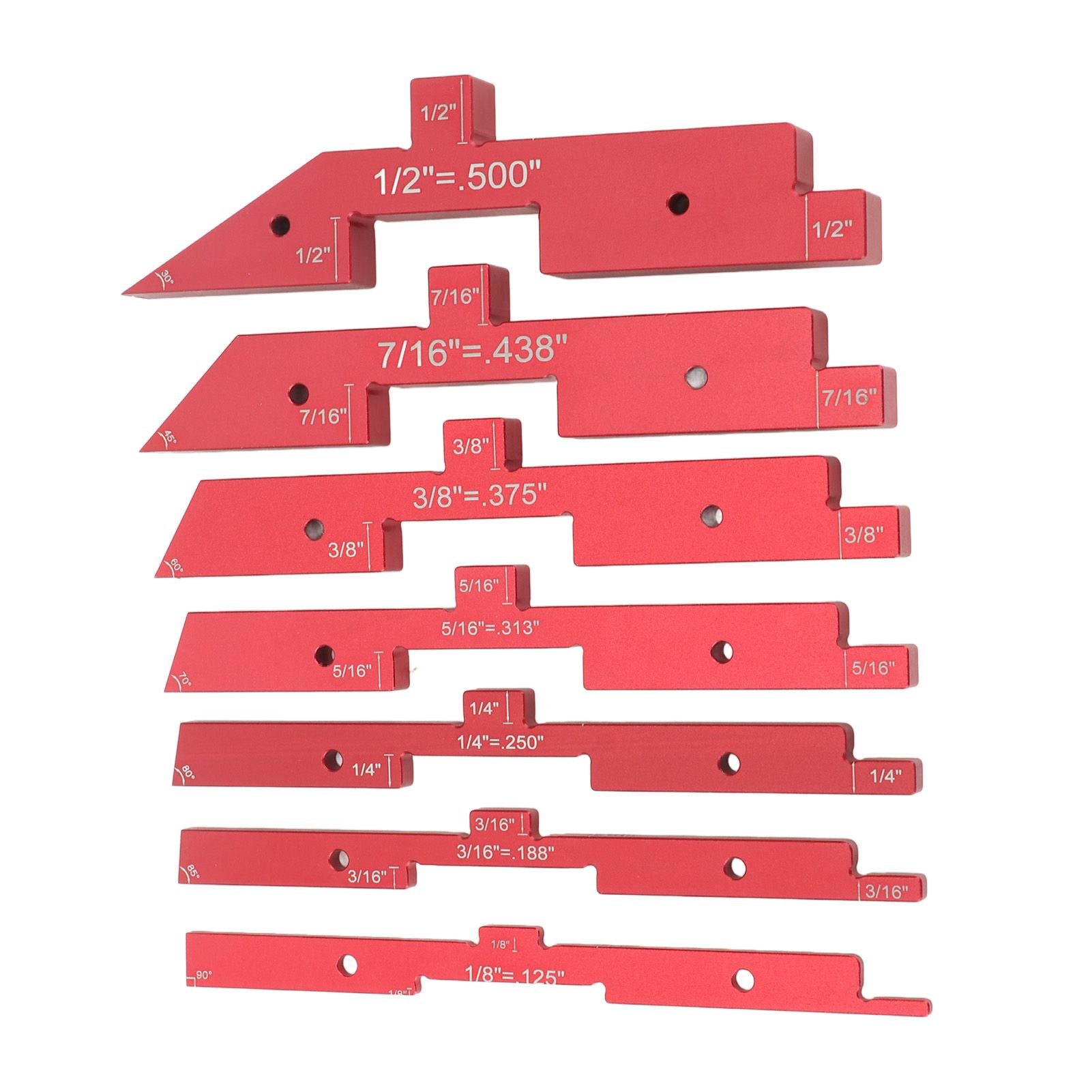 Router Table Setup Bars 7pcs Aluminum Setup Blocks Height Gauge Set for Router Table Saw Accessories Angle V1294-YM0521-3114230054511