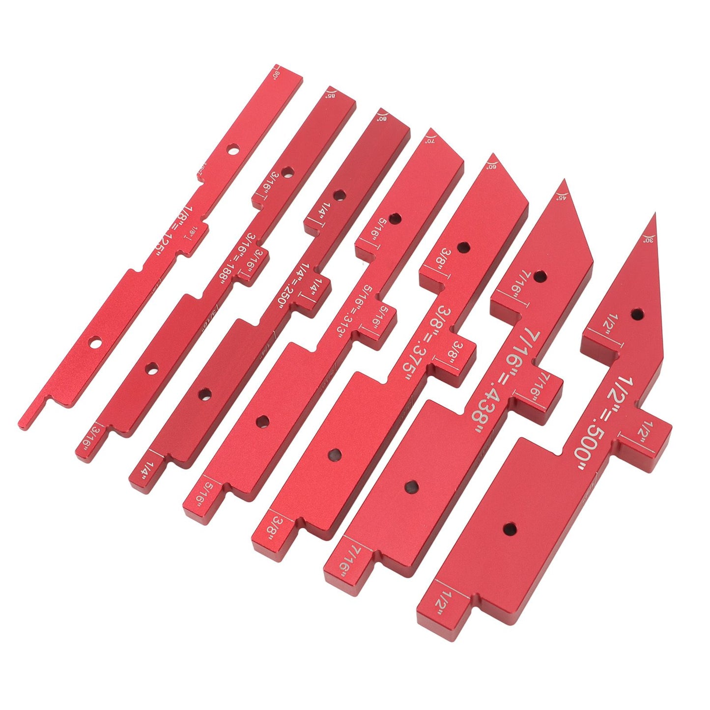 Router Table Setup Bars 7pcs Aluminum Setup Blocks Height Gauge Set for Router Table Saw Accessories Angle V1294-YM0521-3114230054511