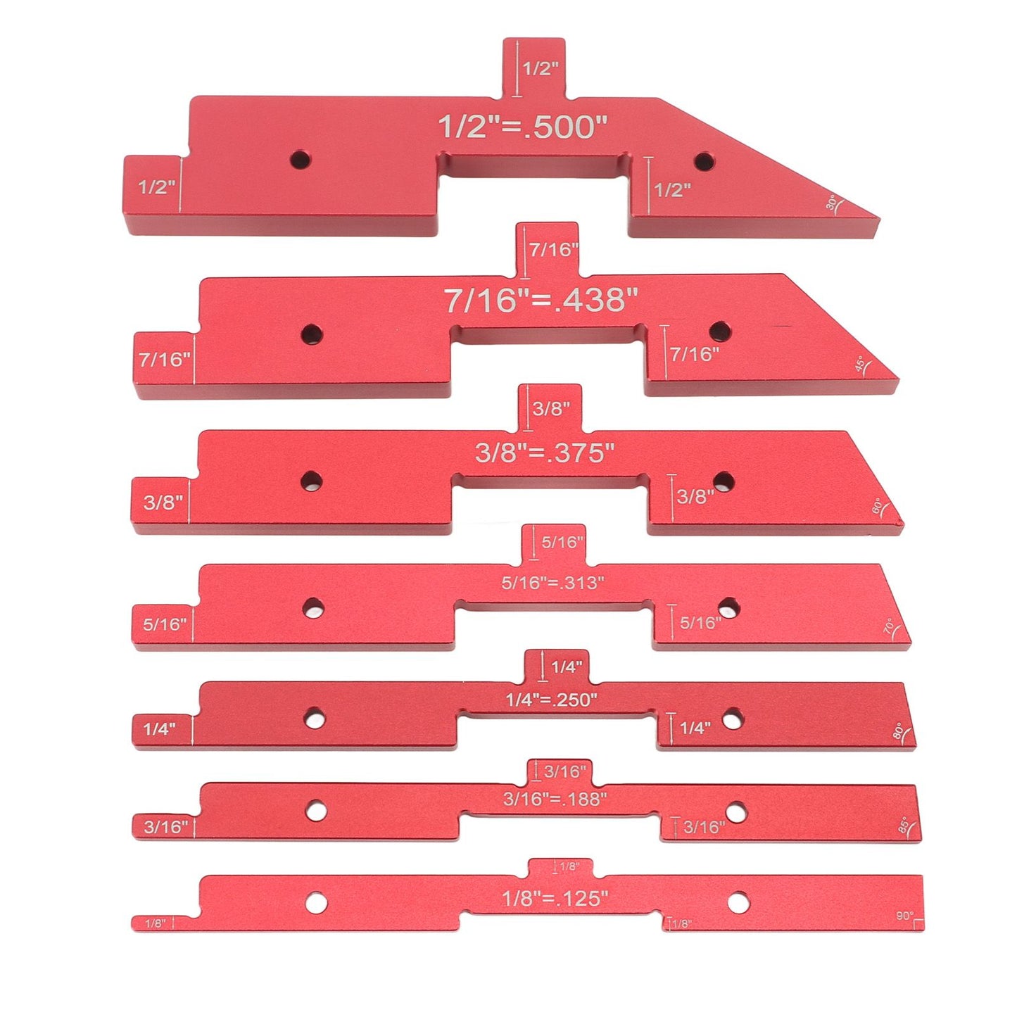 Router Table Setup Bars 7pcs Aluminum Setup Blocks Height Gauge Set for Router Table Saw Accessories Angle V1294-YM0521-3114230054511