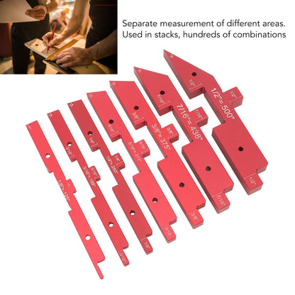 Router Table Setup Bars 7pcs Aluminum Setup Blocks Height Gauge Set for Router Table Saw Accessories Angle V1294-YM0521-3114230054511