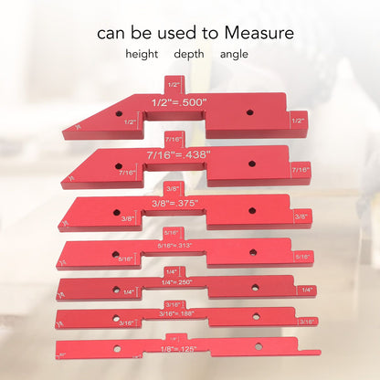 Router Table Setup Bars 7pcs Aluminum Setup Blocks Height Gauge Set for Router Table Saw Accessories Angle V1294-YM0521-3114230054511