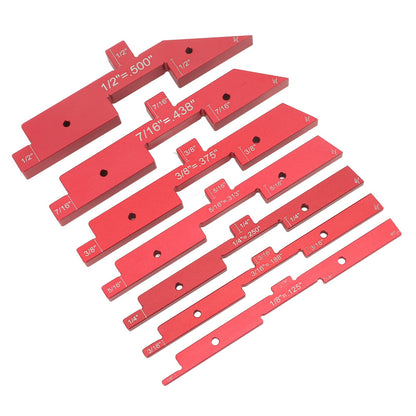 Router Table Setup Bars 7pcs Aluminum Setup Blocks Height Gauge Set for Router Table Saw Accessories Angle V1294-YM0521-3114230054511