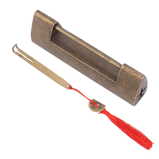 Antique Style Lock Spacing 5.9cm Auspicious Fish Lock Chinese Locks Small Brass Locks Antique Padlock Bronze V1294-YM0521-3114230054612