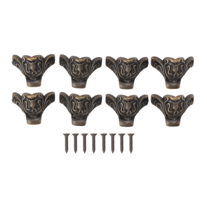 8pcs Jewelry Case Hardware Feet Bronze Zinc Alloy Decorative Legs Corner Protector Feet for Boxes Small V1294-YM0521-3114230055111