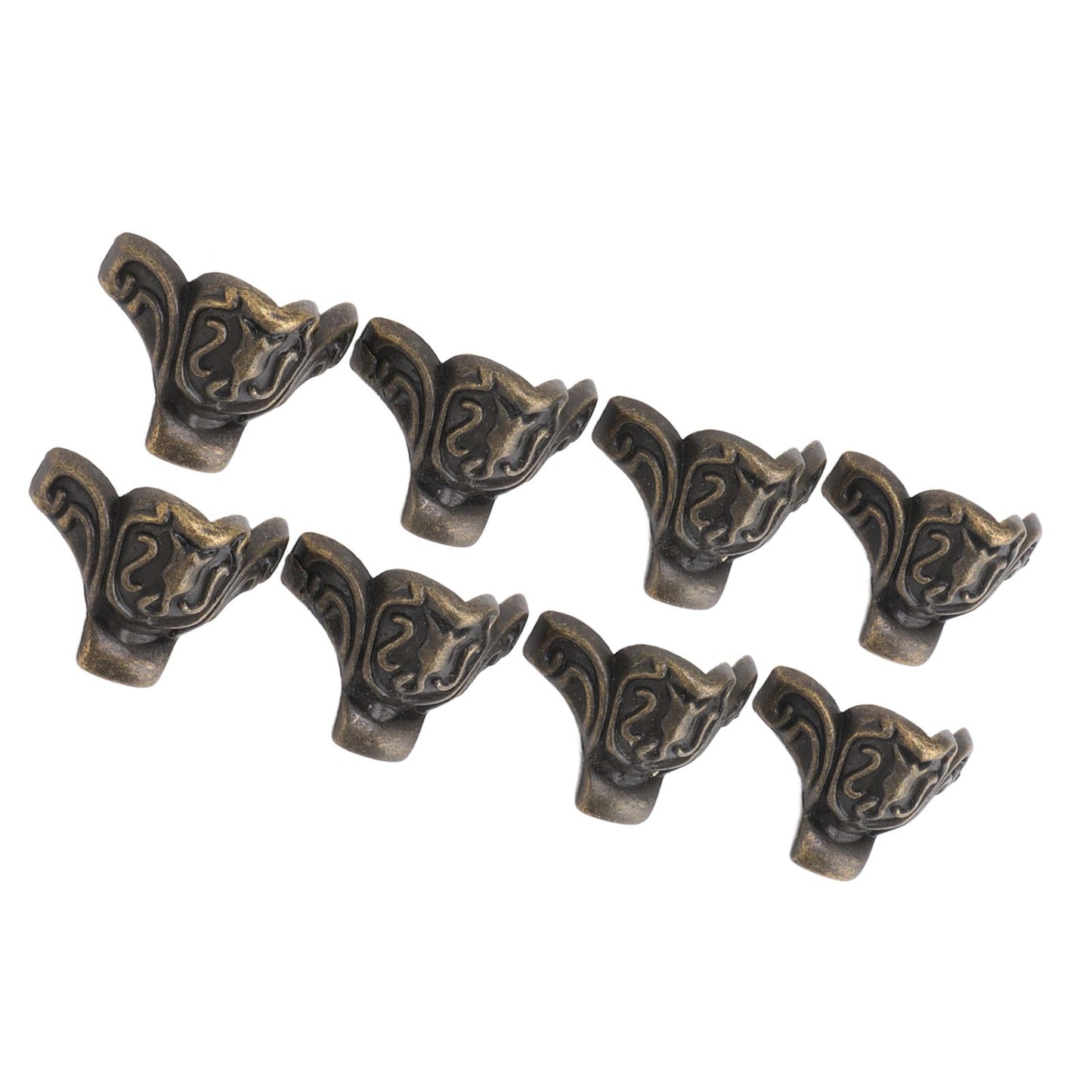 8pcs Jewelry Case Hardware Feet Bronze Zinc Alloy Decorative Legs Corner Protector Feet for Boxes Small V1294-YM0521-3114230055111