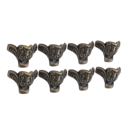 8pcs Jewelry Case Hardware Feet Bronze Zinc Alloy Decorative Legs Corner Protector Feet for Boxes Small V1294-YM0521-3114230055111