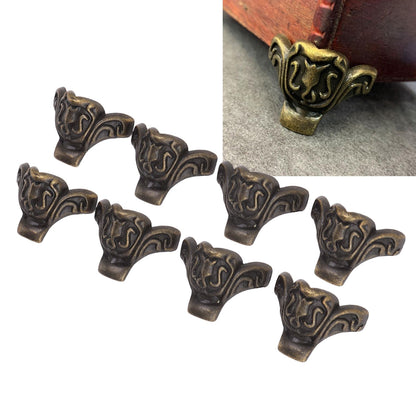 8pcs Jewelry Case Hardware Feet Bronze Zinc Alloy Decorative Legs Corner Protector Feet for Boxes Small V1294-YM0521-3114230055111