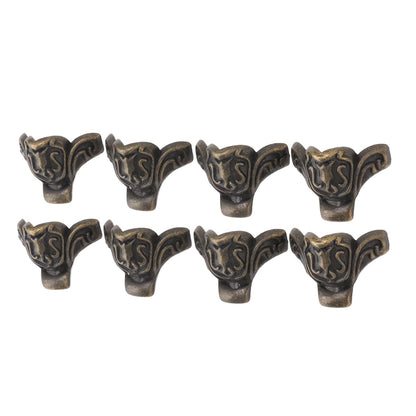 8pcs Jewelry Case Hardware Feet Bronze Zinc Alloy Decorative Legs Corner Protector Feet for Boxes Small V1294-YM0521-3114230055111