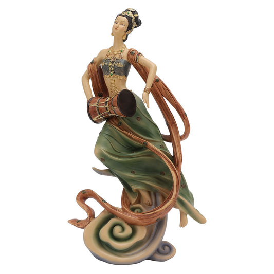 Resin Ancient Beauty Statue Chinese Style Classical Beautiful Women Figurine for Home Office Hotel Waist Drum V1294-YM0521-3115220136212