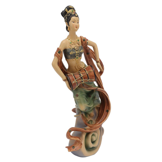 Resin Ancient Beauty Statue Chinese Style Classical Beautiful Women Figurine for Home Office Hotel Waist Drum V1294-YM0521-3115220136212