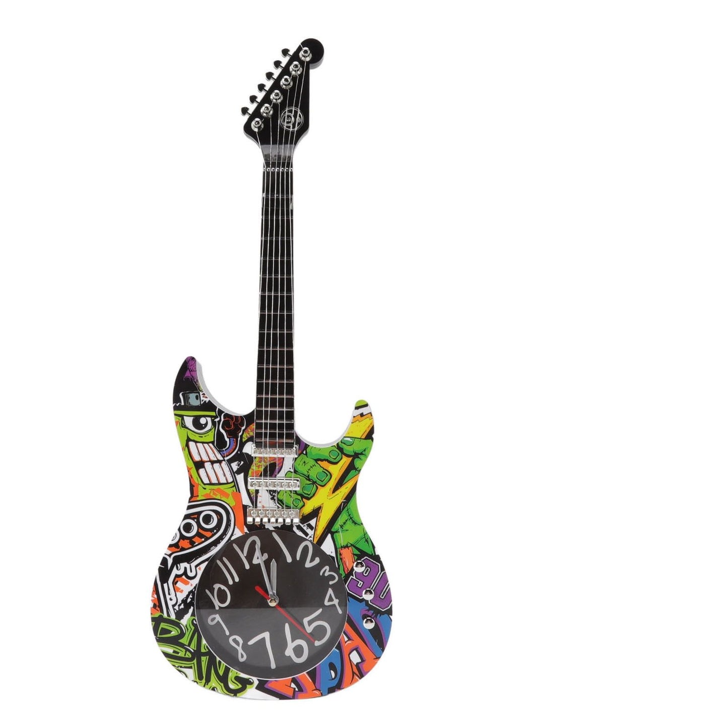 Guitar Wall Clock Simulation Time Accurate Guitar Clock Wall Decor for Home Dormitory Bedroom 5680CC Guitar V1294-YM0521-3115220139412