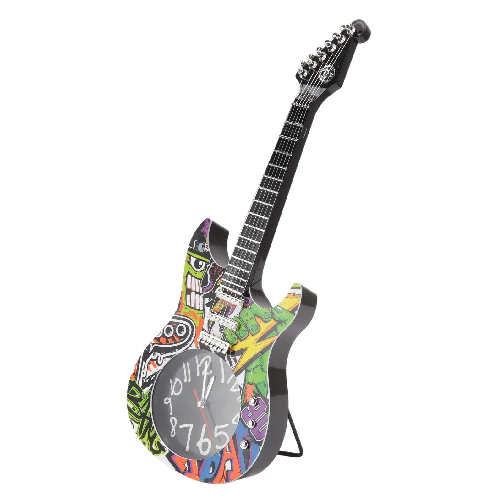 Guitar Wall Clock Simulation Time Accurate Guitar Clock Wall Decor for Home Dormitory Bedroom 5680CC Guitar V1294-YM0521-3115220139412