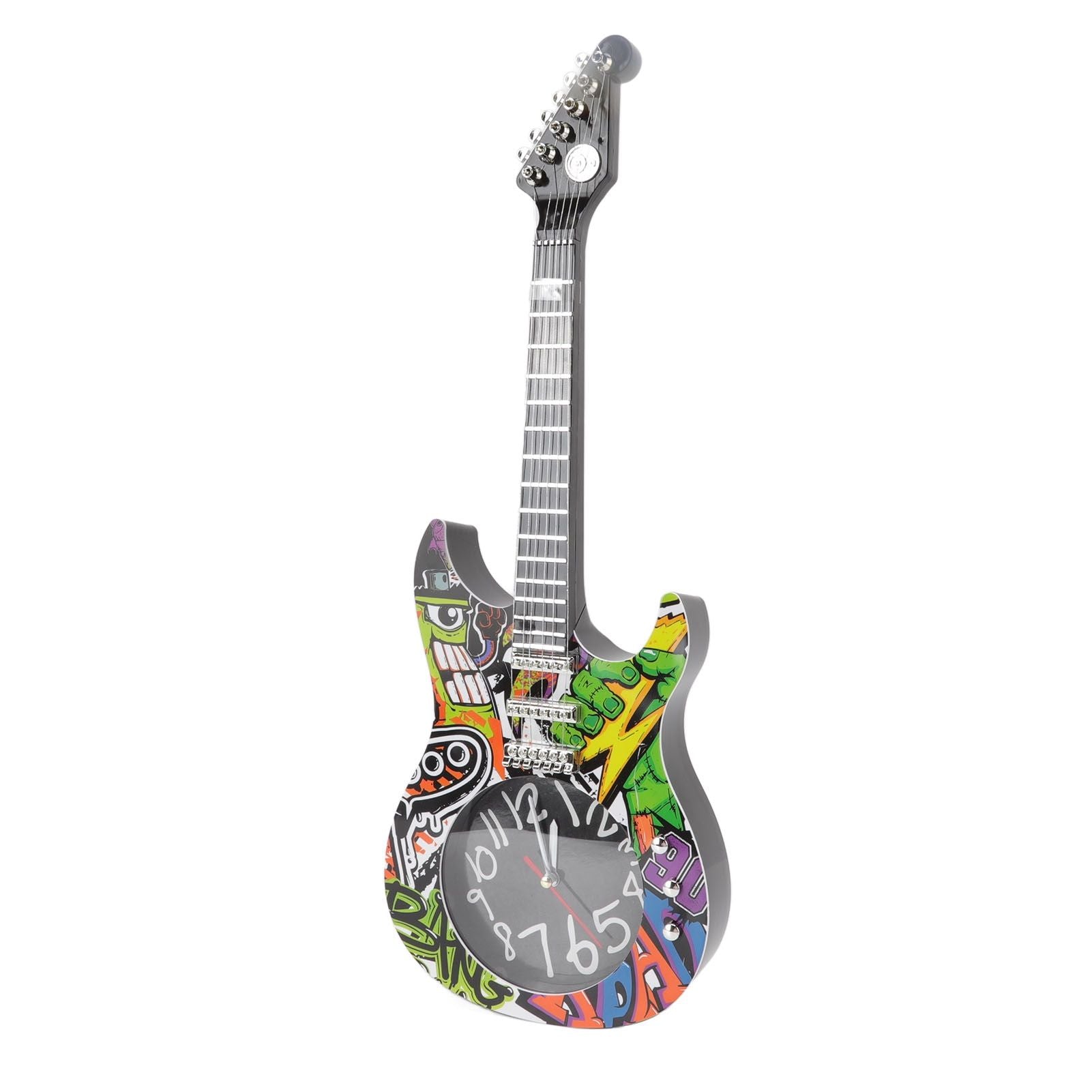 Guitar Wall Clock Simulation Time Accurate Guitar Clock Wall Decor for Home Dormitory Bedroom 5680CC Guitar V1294-YM0521-3115220139412