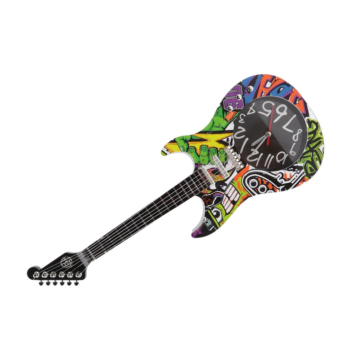 Guitar Wall Clock Simulation Time Accurate Guitar Clock Wall Decor for Home Dormitory Bedroom 5680CC Guitar V1294-YM0521-3115220139412