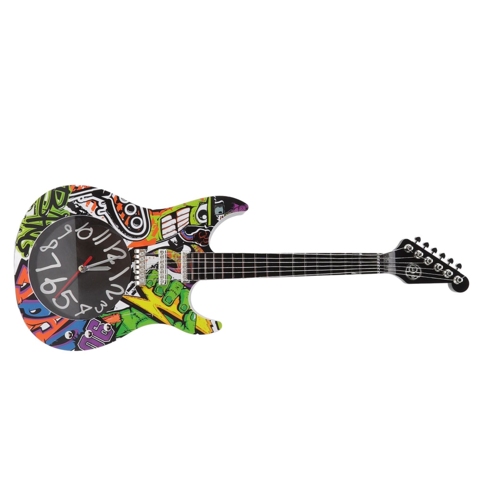 Guitar Wall Clock Simulation Time Accurate Guitar Clock Wall Decor for Home Dormitory Bedroom 5680CC Guitar V1294-YM0521-3115220139412