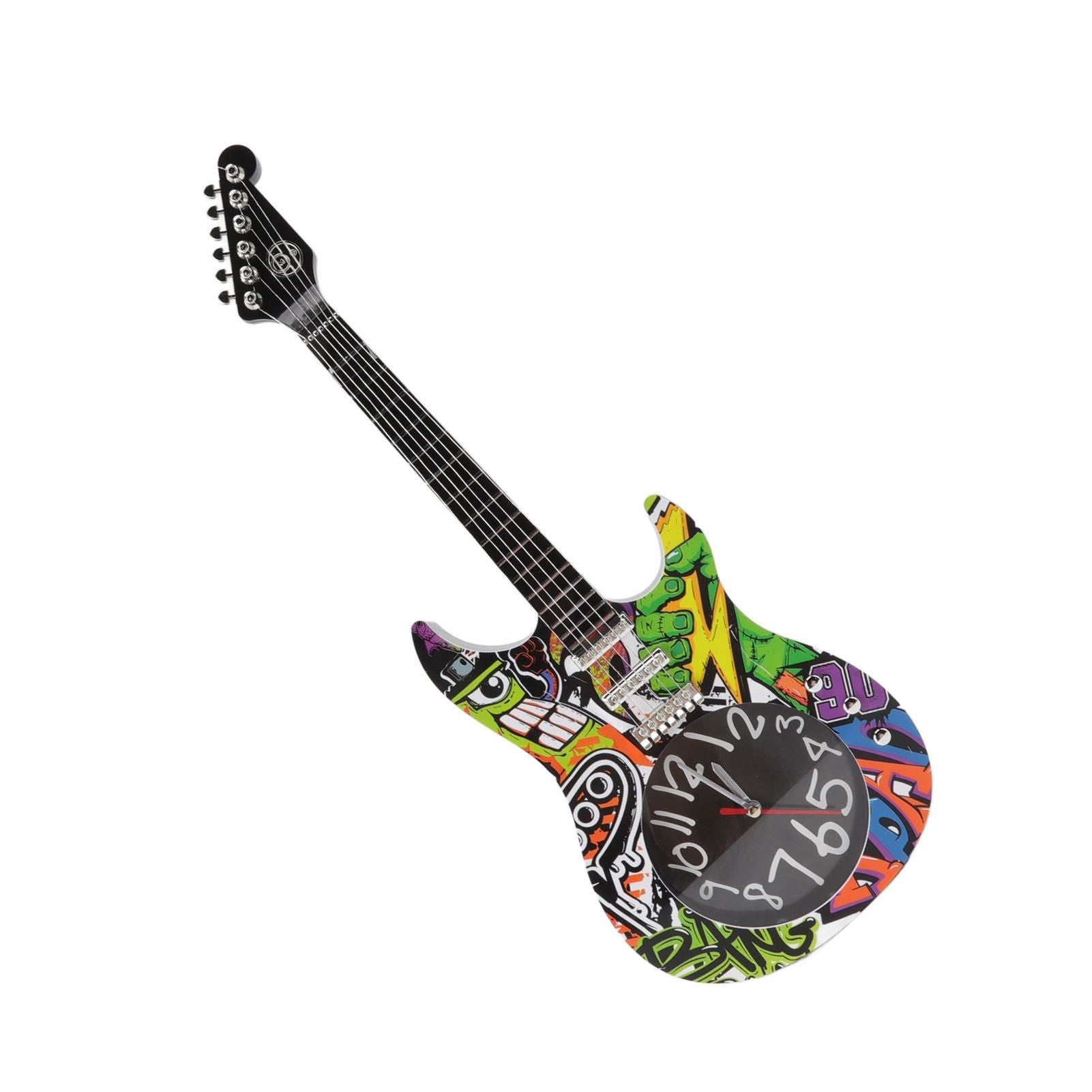 Guitar Wall Clock Simulation Time Accurate Guitar Clock Wall Decor for Home Dormitory Bedroom 5680CC Guitar V1294-YM0521-3115220139412
