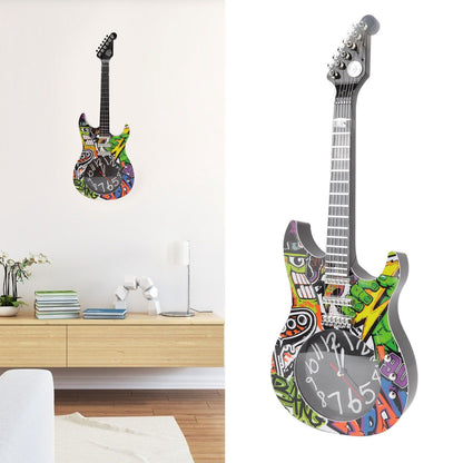 Guitar Wall Clock Simulation Time Accurate Guitar Clock Wall Decor for Home Dormitory Bedroom 5680CC Guitar V1294-YM0521-3115220139412